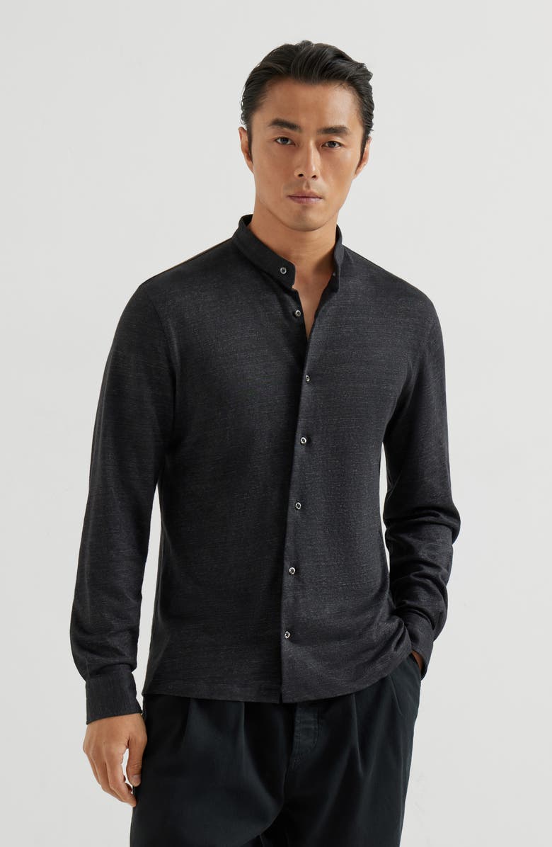 Brunello Cucinelli Jersey shirt, Alternate, color, Anthracite