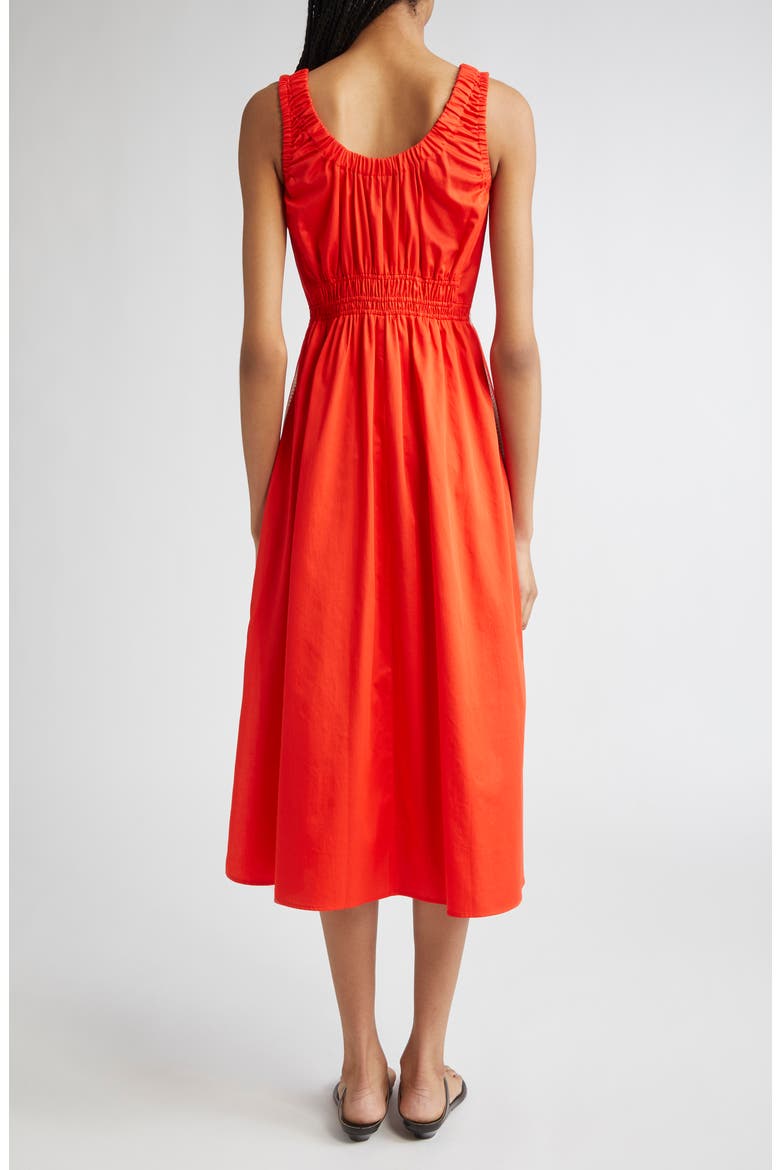 Anouk Smock Waist Cotton Dress, Alternate, color, RED