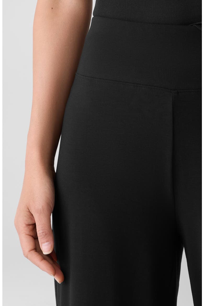 High Waist Jersey Wide Leg Pants, Alternate, color, BLACK