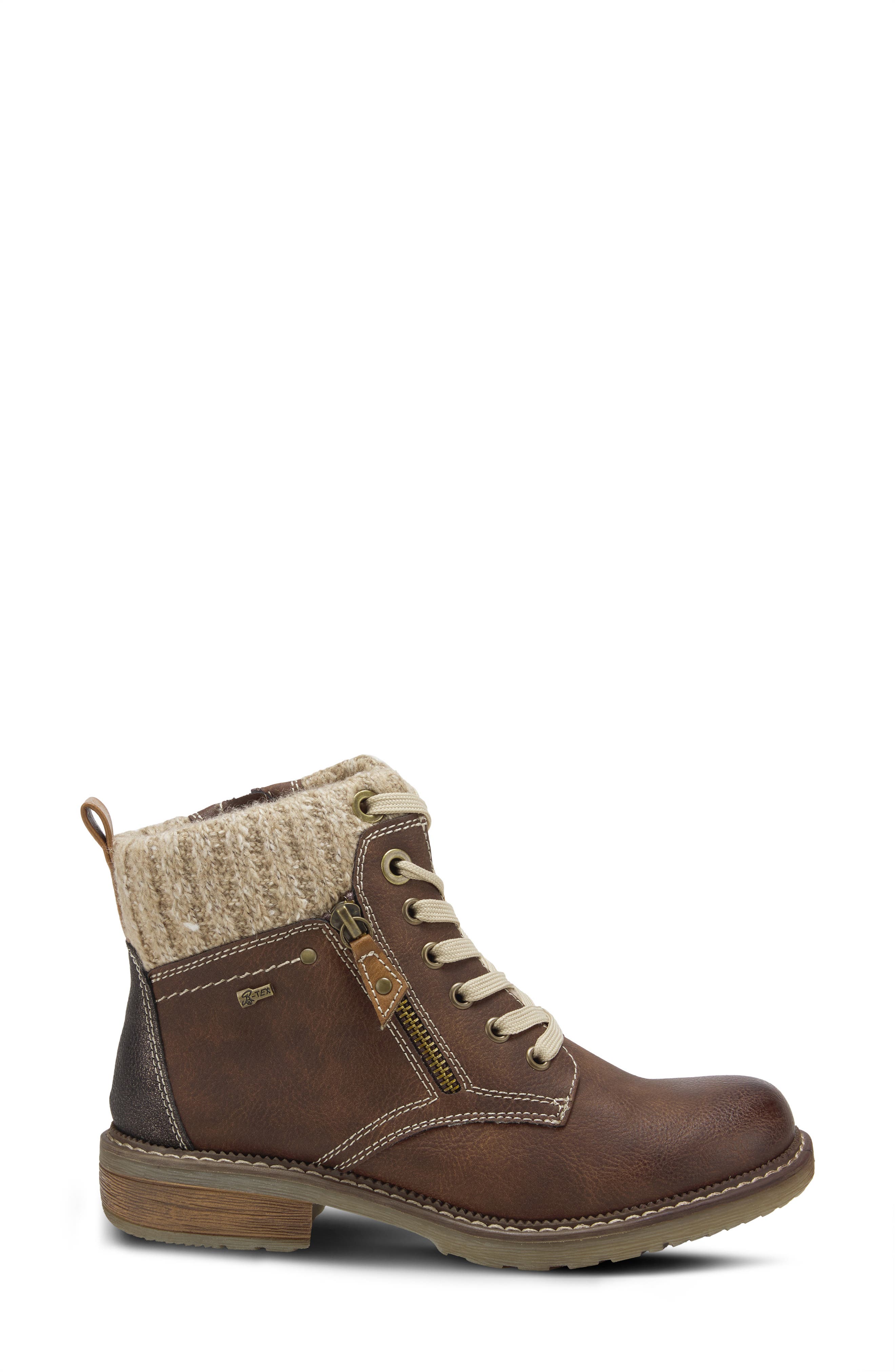 Khazera Lace-Up Boot, Alternate, color, BROWN FAUX LEATHER