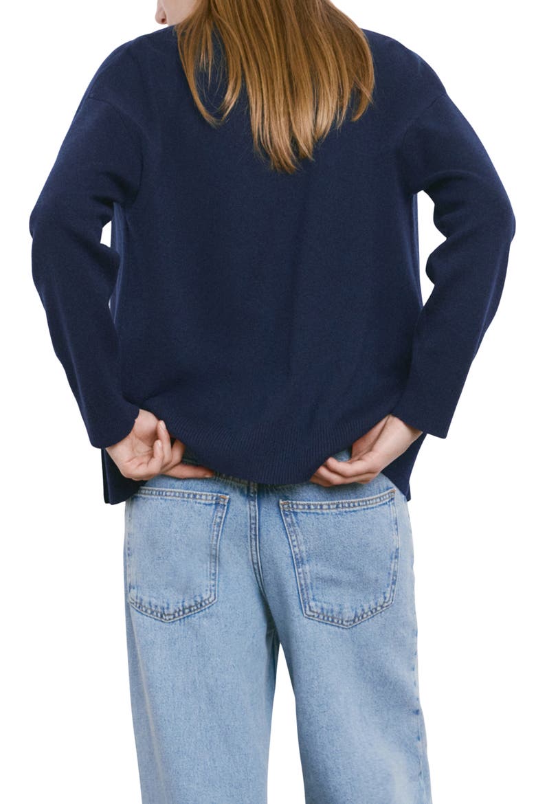 V-Neck Cardigan, Alternate, color, DARK NAVY