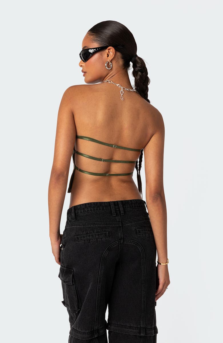 EDIKTED Tao Open Back Tube Top, Alternate, color, Olive