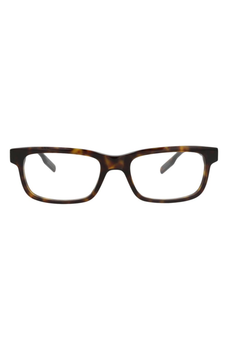 Montblanc 54mm Rectangular Optical Glasses, Main, color, Havana Transparent