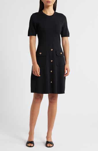 Patch Pocket Knit A-Line Dress