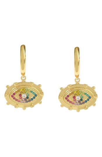 KURT GEIGER KURT GEIGER LONDON EVIL EYE HUGGIE DROP EARRINGS