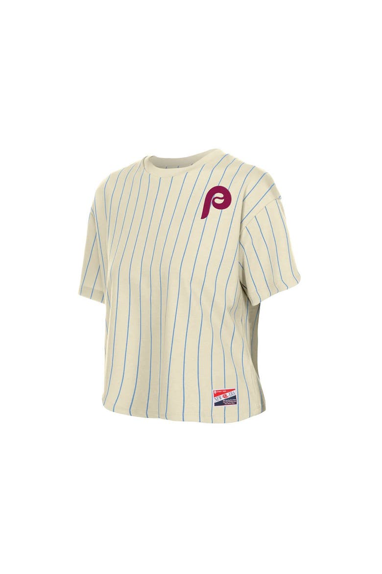 Women's New Era  Cream Philadelphia Phillies Throwback Boxy T-Shirt, Alternate, color, Cream