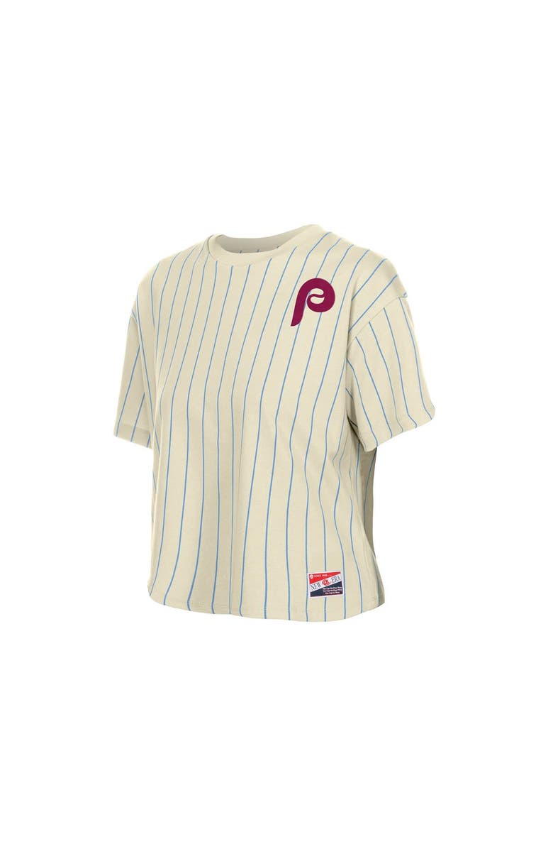 New Era Women's New Era Cream Philadelphia Phillies Throwback Boxy T-Shirt, Alternate, color, Cream