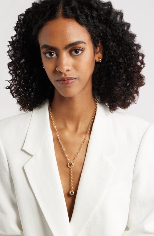 Open Edit Orb Drop Lariat Necklace In Gold
