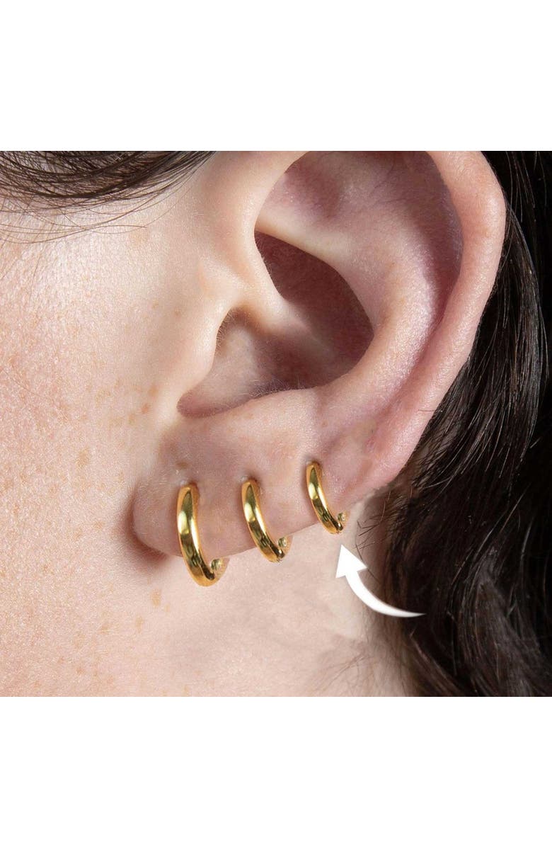 Outofoffice Gold Six Mm Huggie Hoop Earring, Alternate, color, Gold