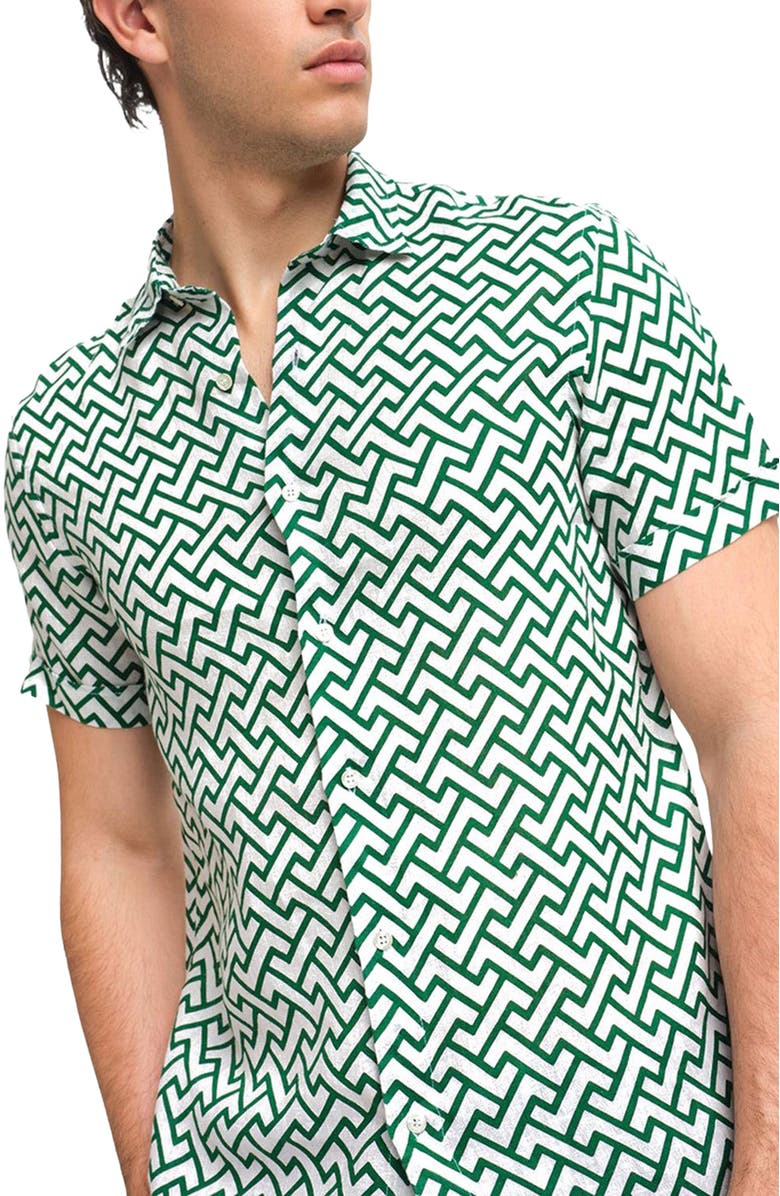 Peninsula Swimwear Battigia Linen Shirt, Alternate, color, Multicolor