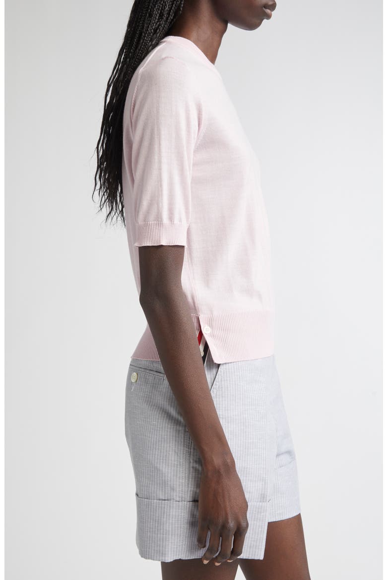 4-Bar Short Sleeve Wool Blend Sweater, Alternate, color, LIGHT PINK