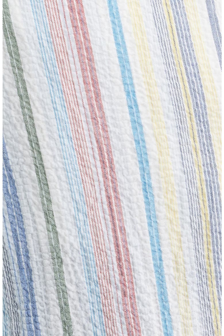 Multi Stripe Flat Front Seersucker Shorts, Alternate, color, WHITE
