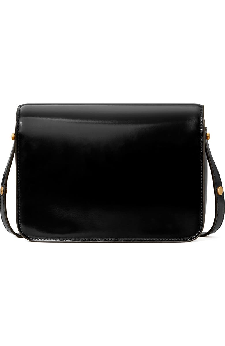 Tory Burch Robinson Spazzolato Leather Shoulder Bag, Alternate, color, Black