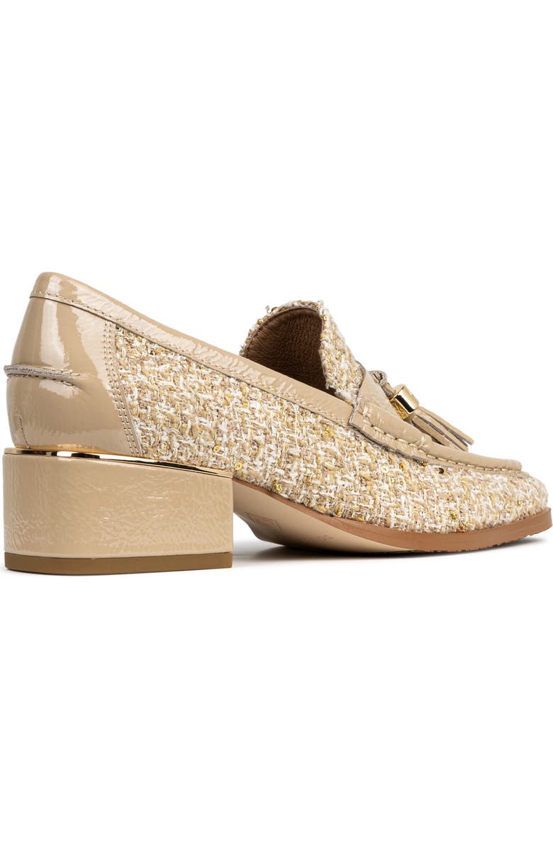 Donald Pliner Tailored Heel Bouclé Loafer, Alternate, color, Camel