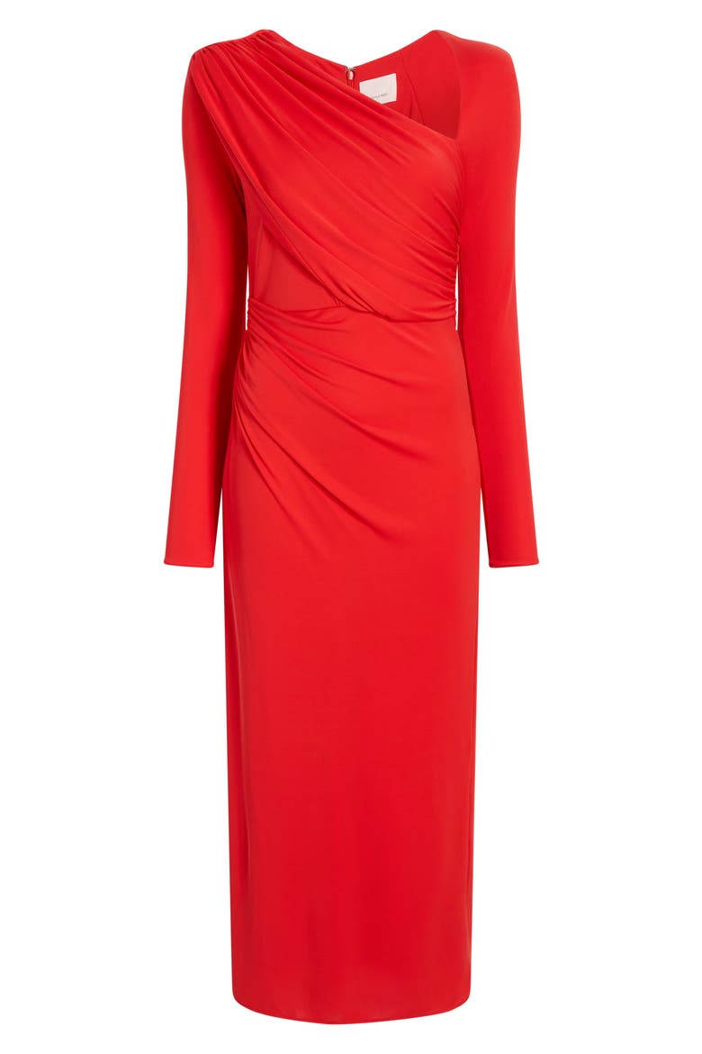 Jalyn Long Sleeve Asymmetric Drape Matte Jersey Dress, Alternate, color, BISOU