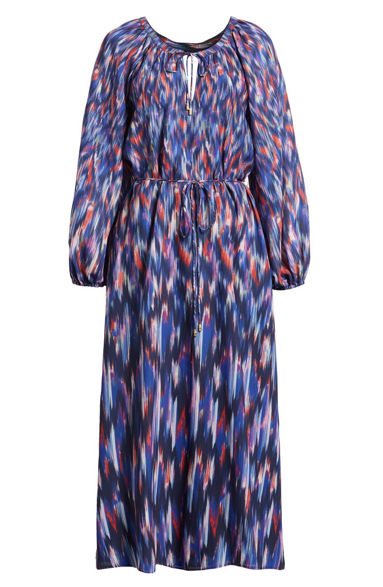 Tommy Bahama Ikat Long Sleeve Recycled Polyester Midi Dress, Alternate, color, 