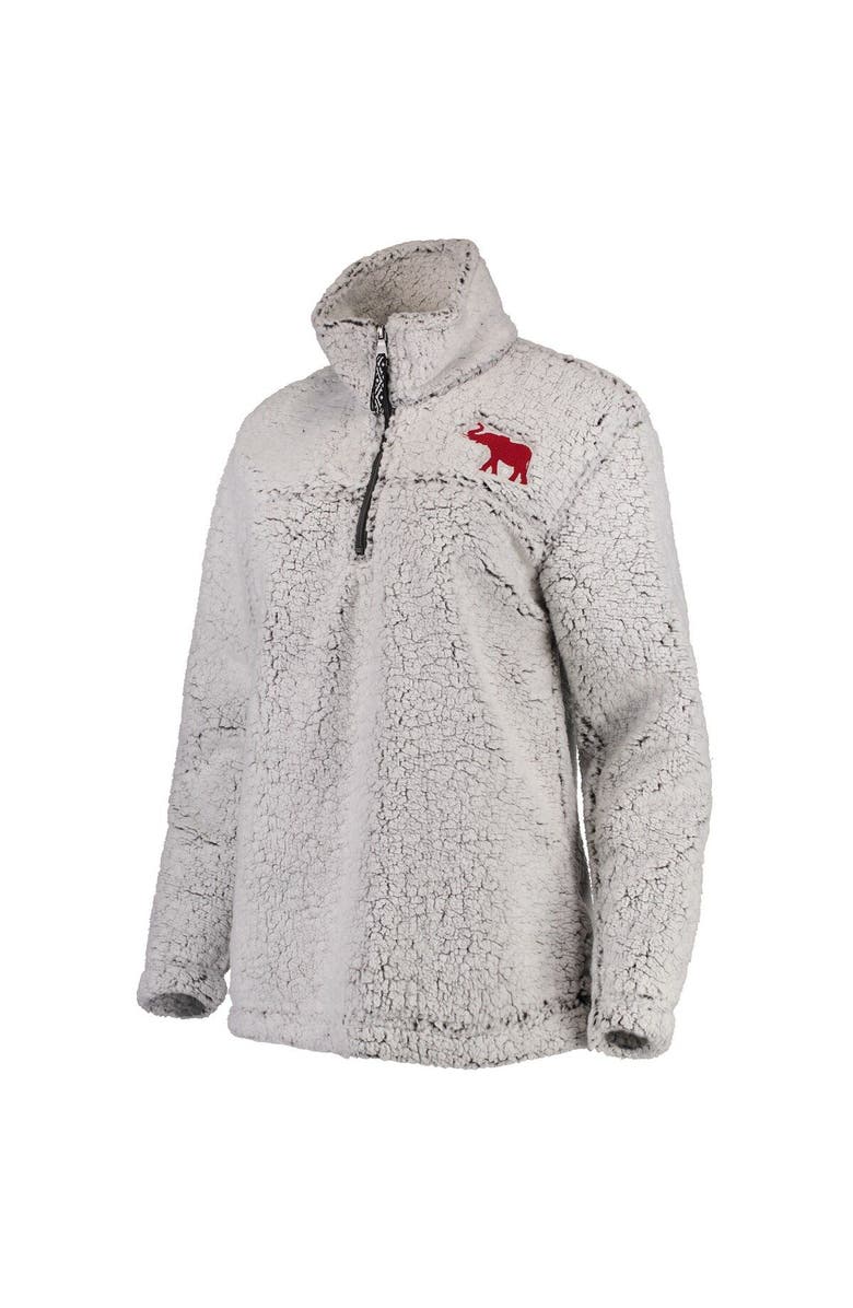 BOXERCRAFT Women's Gray Alabama Crimson Tide Sherpa Super-Soft Quarter-Zip Pullover Jacket, Main, color, Gray