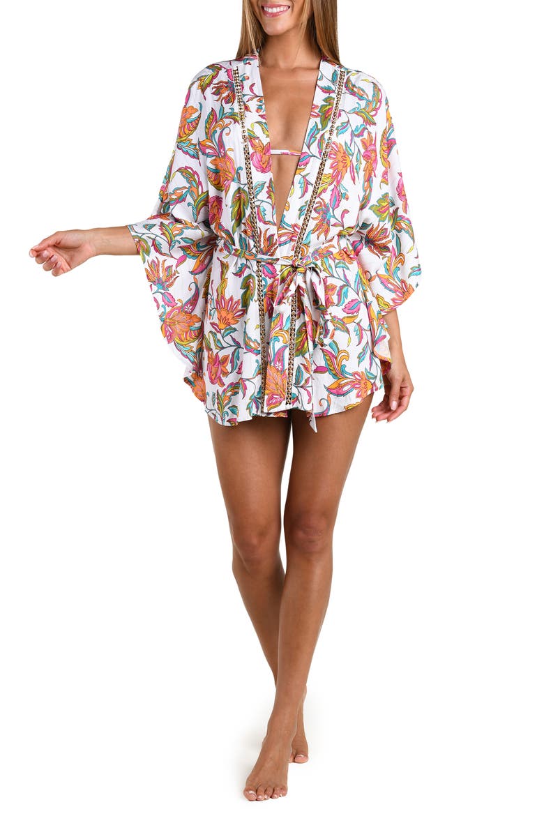 Wild Vines Metallic Cover-Up, Main, color, WHITE MULTI