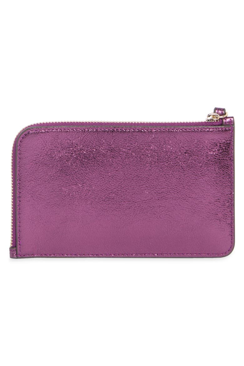 Small L-Zip Leather Wristlet, Alternate, color, DARK RASPBERRY
