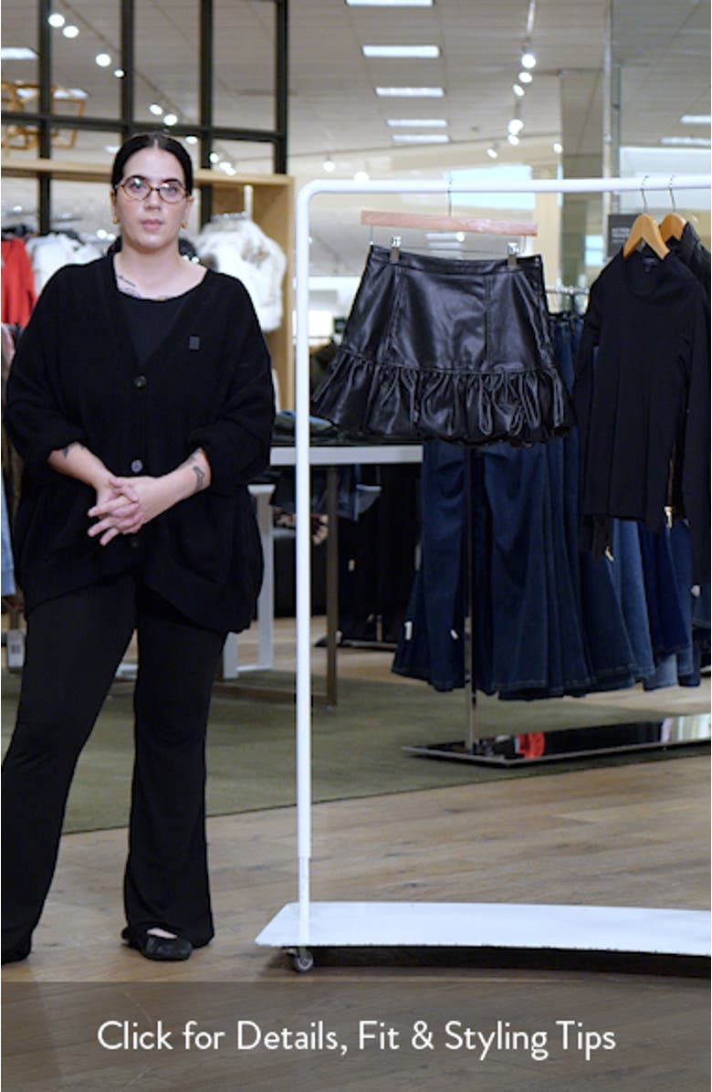 Annika Bubble Hem Faux Leather Miniskirt, sales video thumbnail