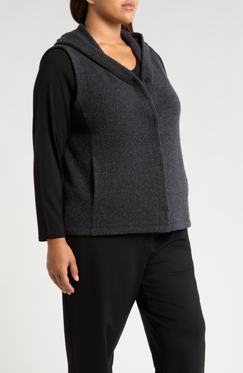 Eileen Fisher Hooded Wool Blend Vest, Alternate, color,