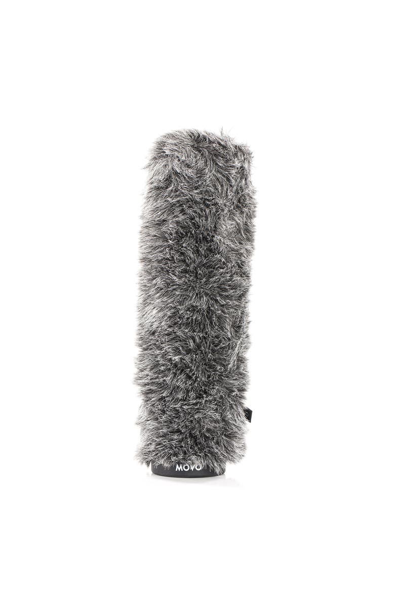 MOVO WS-G270 Furry Rigid Windscreen for Microphones 18-23mm in Diameter and up to 10.6" (27cm) Long - Dark Gray, Alternate, color, Black