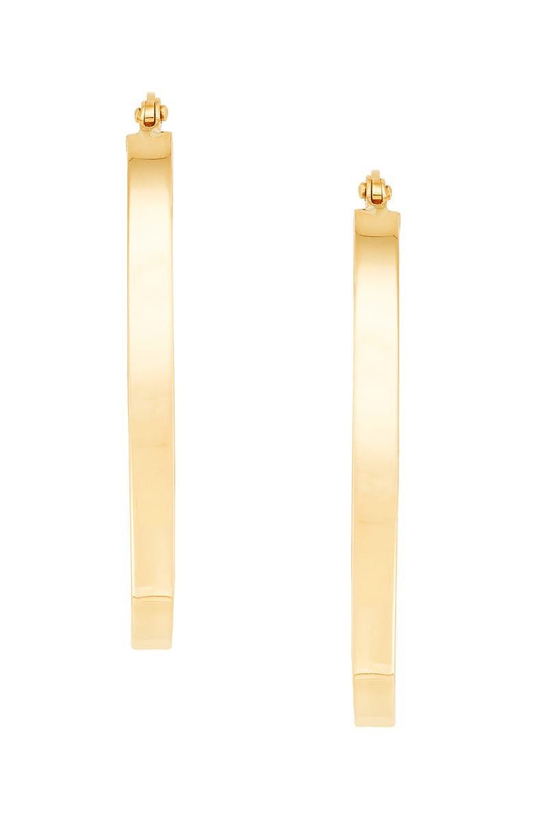 Frankie & Zoe Square Tube Oval Hoop Earrings, Alternate, color, Yellow Gold