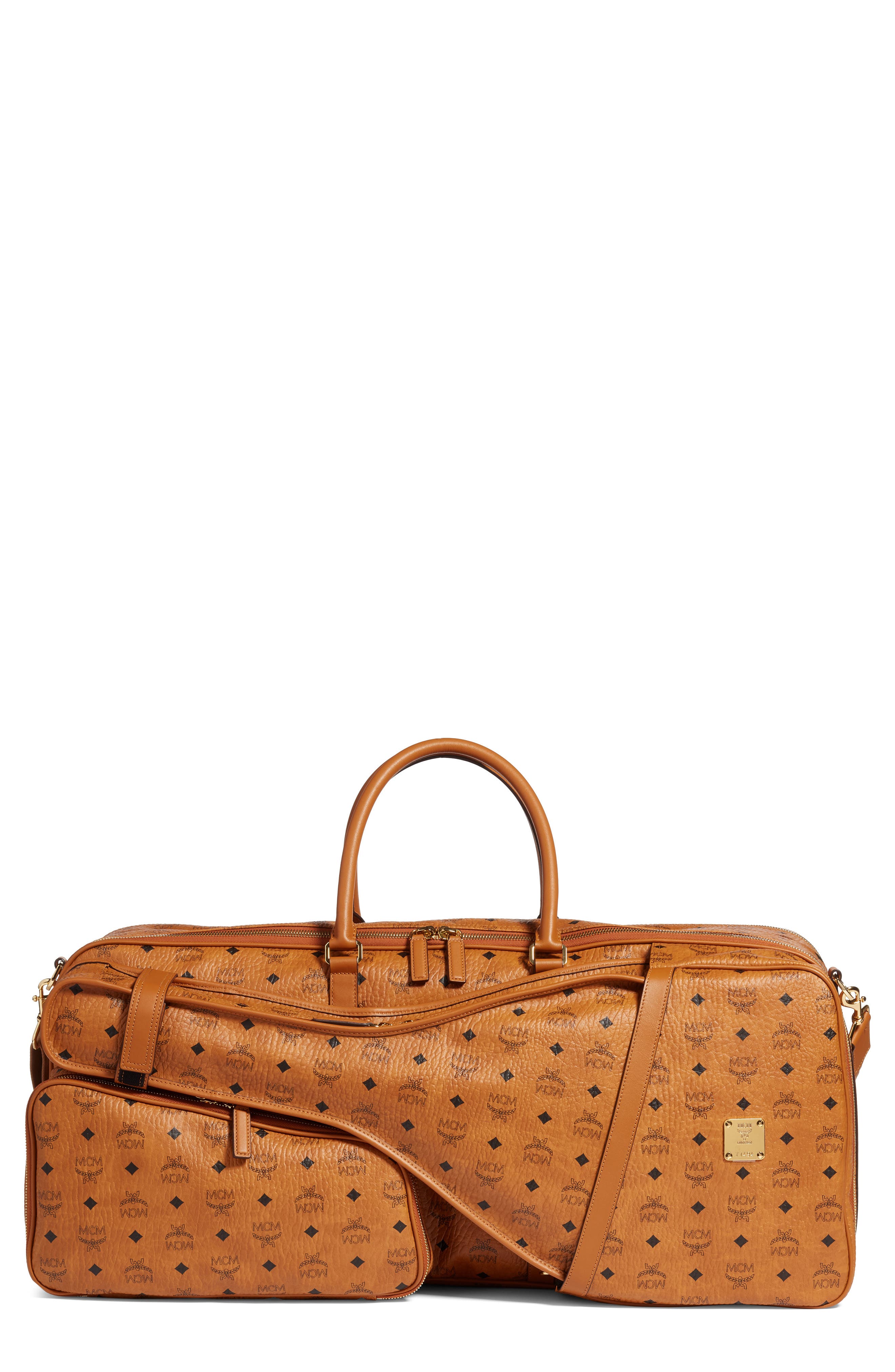 MCM Vintage Visetos Coated Canvas Tennis Bag, Main, color, 