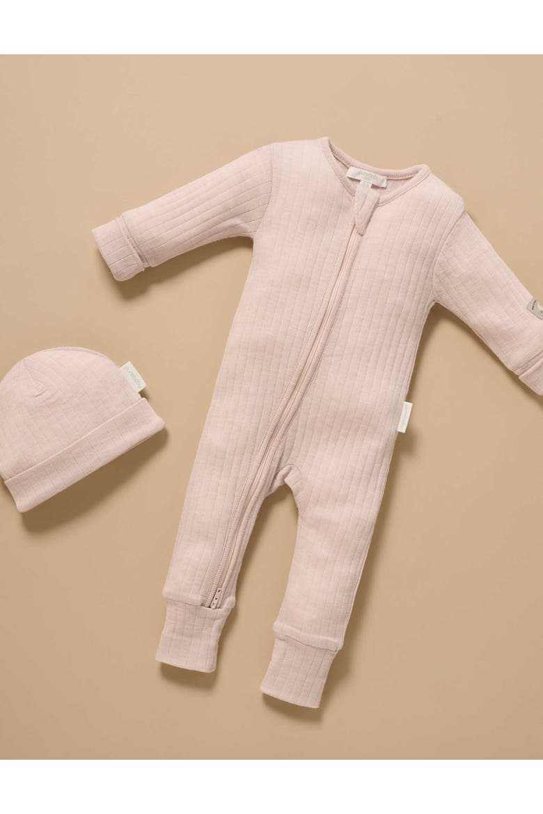 Baby Girl's Merino Coverall, Alternate, color, Sweet Pea Melange