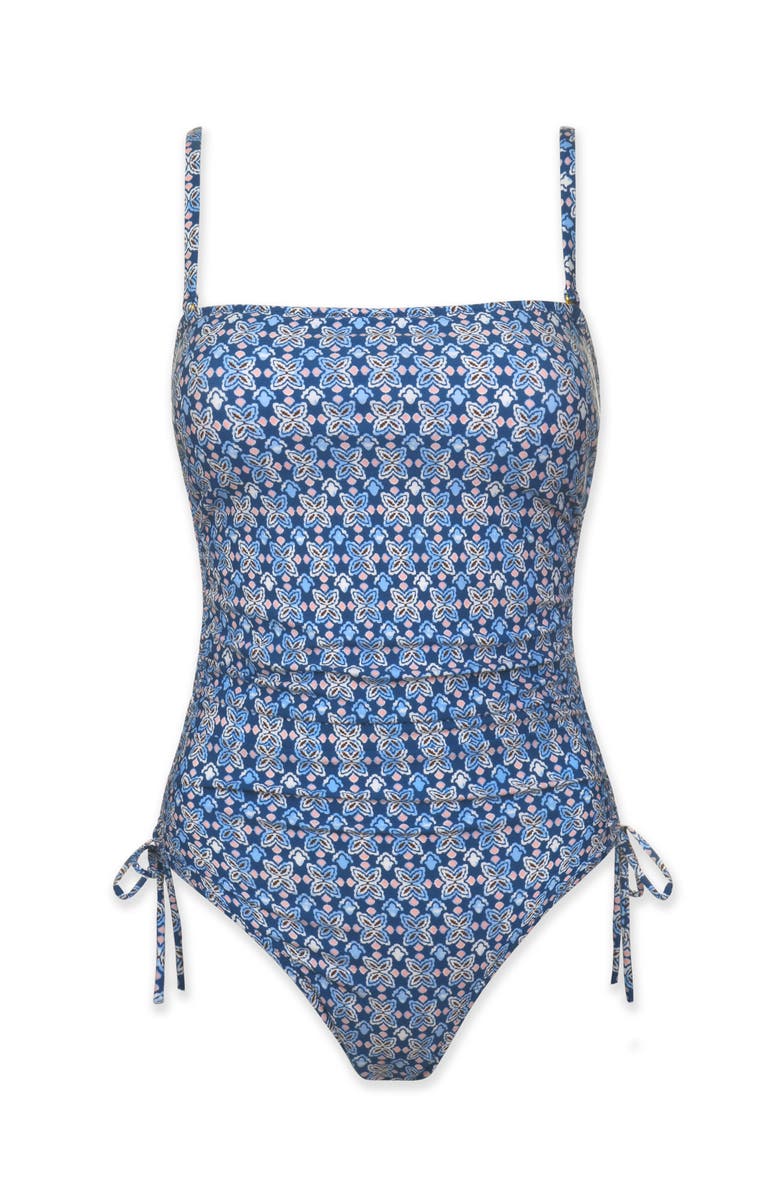 HELEN JON Cinch Bandeau One-Piece, Alternate, color, Lagos