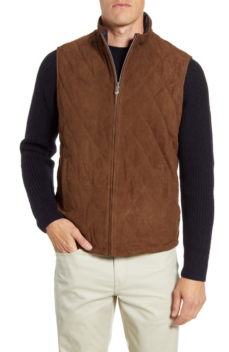 Peter Millar Reversible Suede Vest, Main, color, 