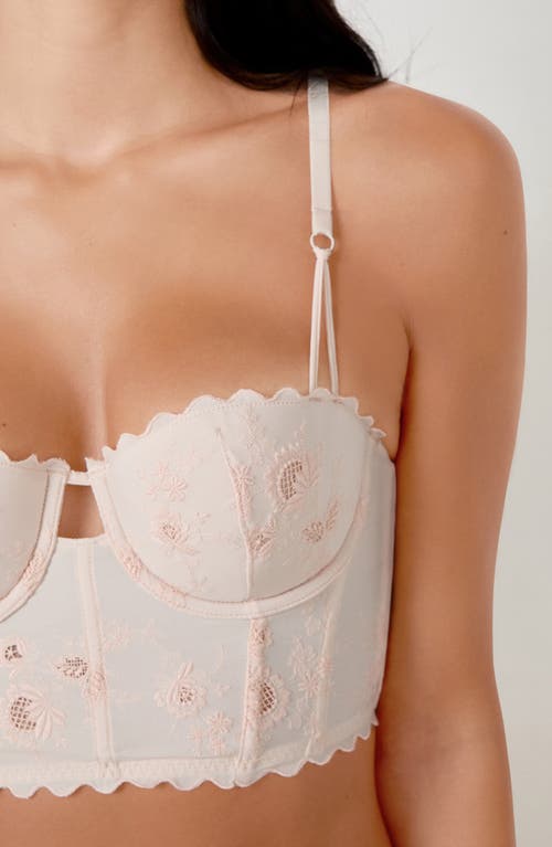 Etam Ravissante Ravi Embroidered Bustier In Pink