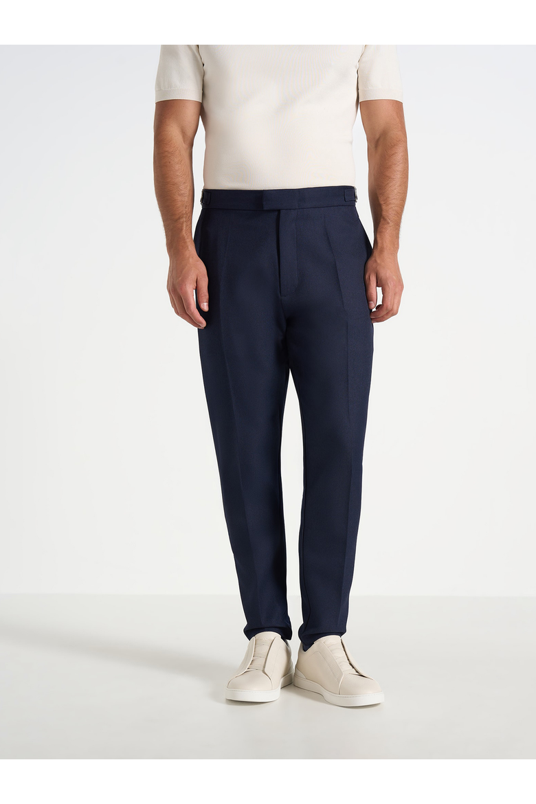 Hubert Slim Fitted Tailored Trousers, Main, color, Navy