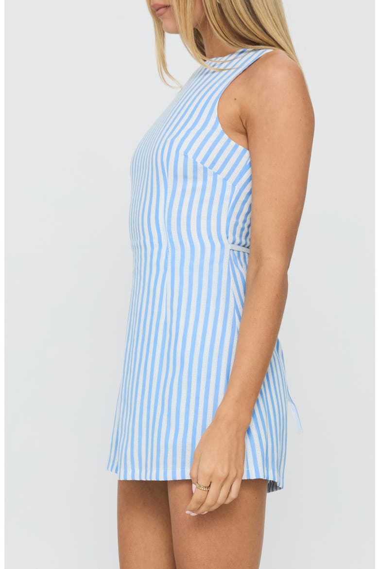 Yumiko Stripe Sleeveless Romper, Alternate, color, BLUE STRIPE