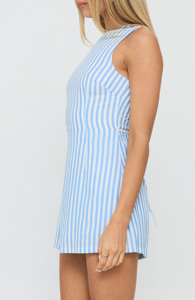 Princess Polly Yumiko Stripe Sleeveless Romper, Alternate, color, Blue Stripe
