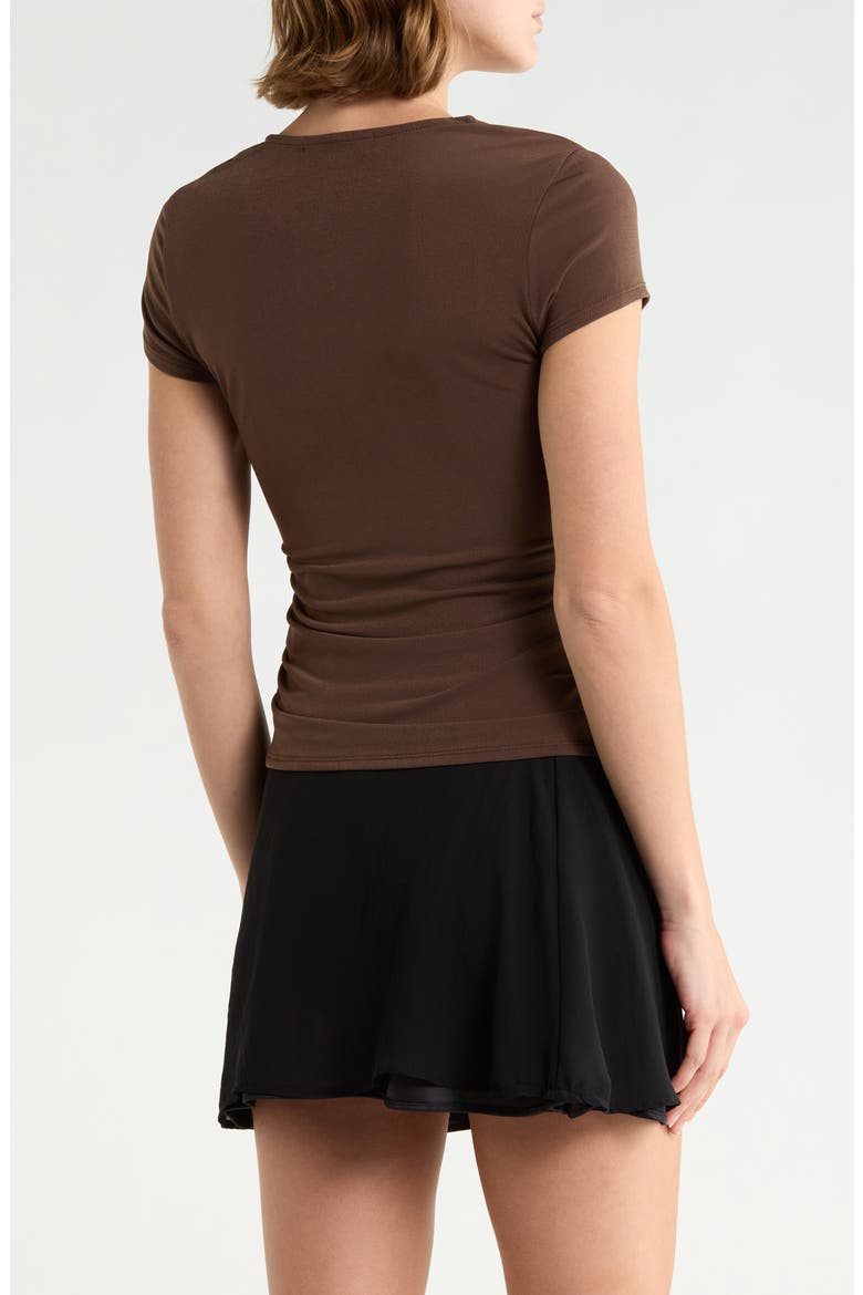 Layered Ruched Top, Alternate, color, CHESTNUT BROWN