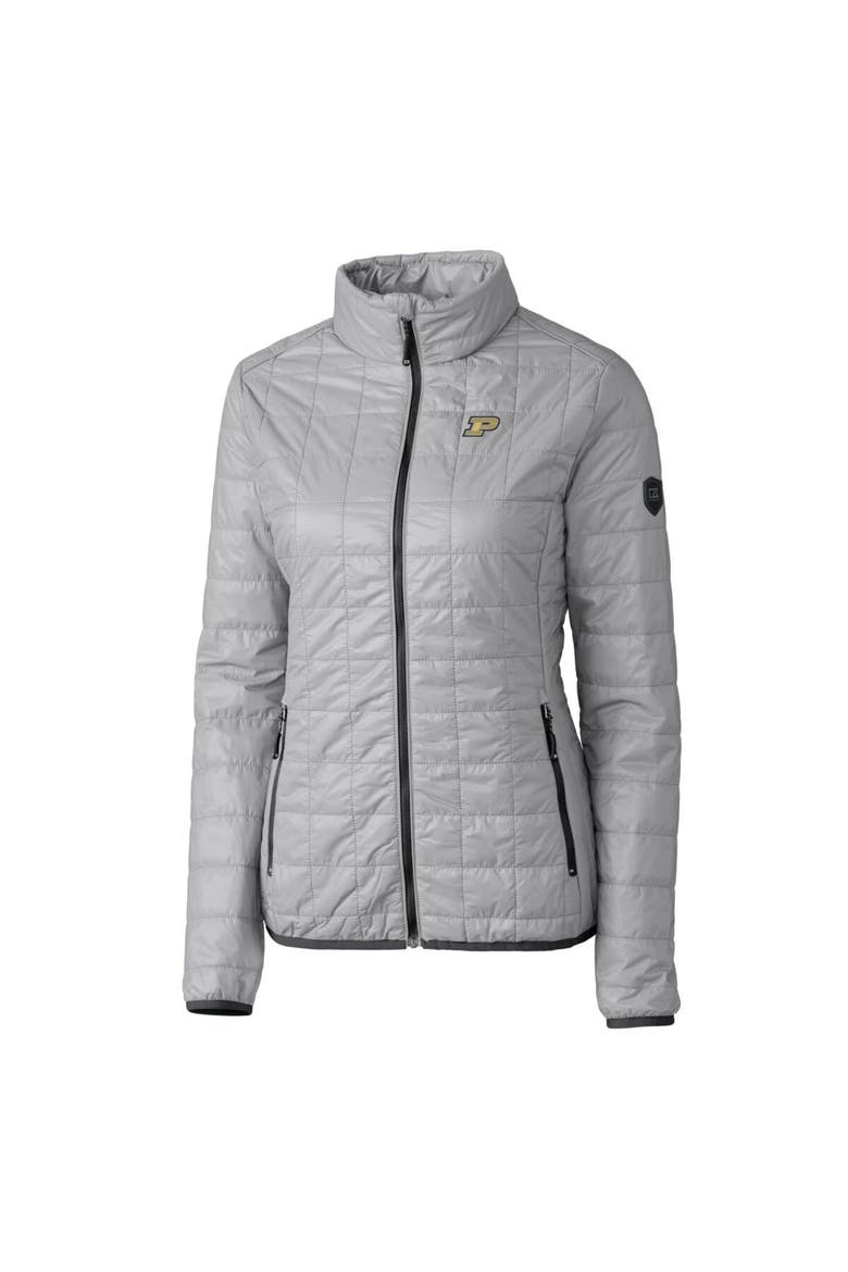 Women's Cutter & Buck Gray Purdue Boilermakers Rainier Eco Insulated Puffer Full-Zip Jacket, Alternate, color, Gray