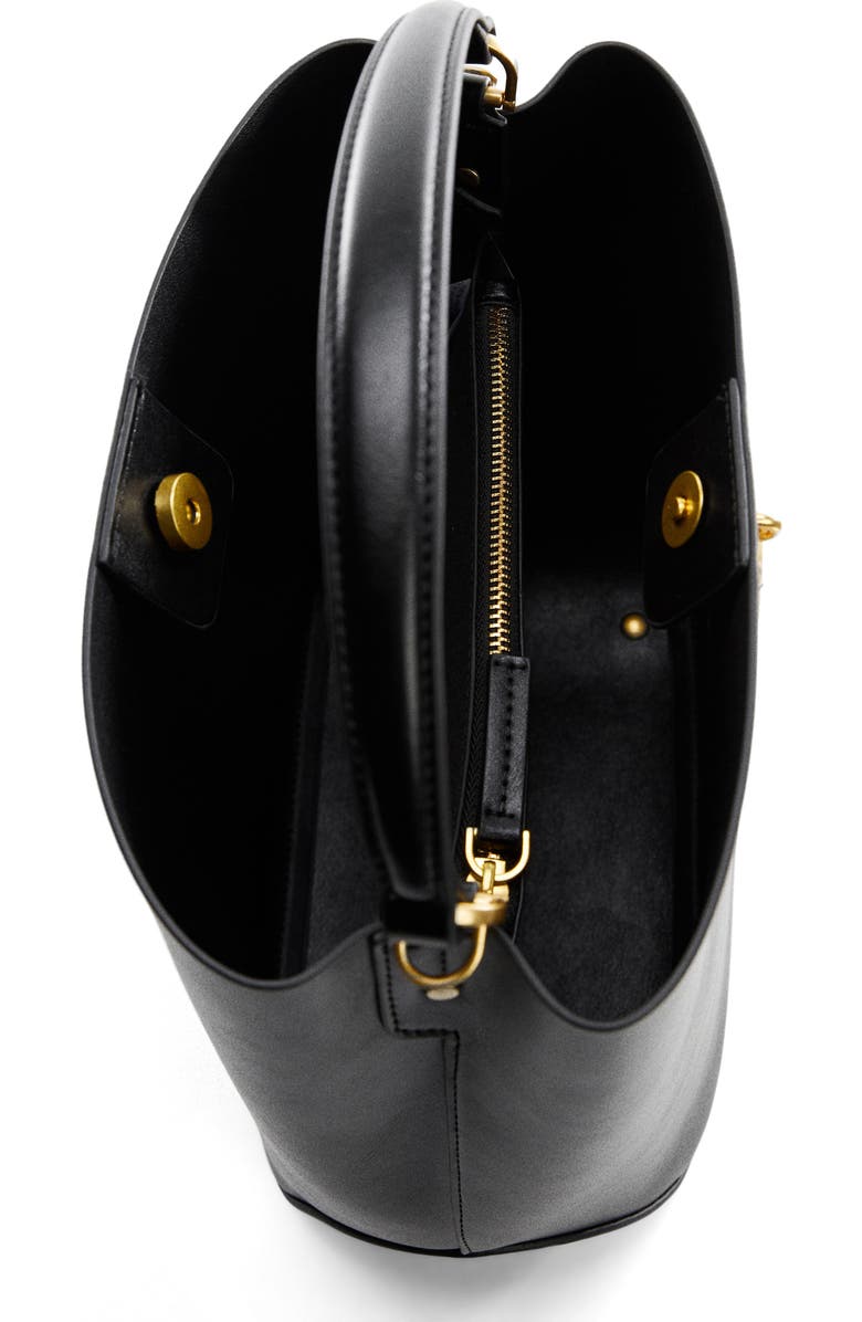 MANGO Padlock Faux Leather Shopper Bag, Alternate, color,