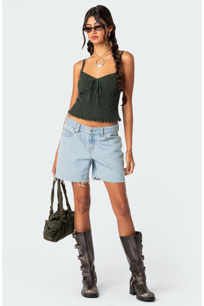Lacey Knit Tank, Alternate, color, OLIVE