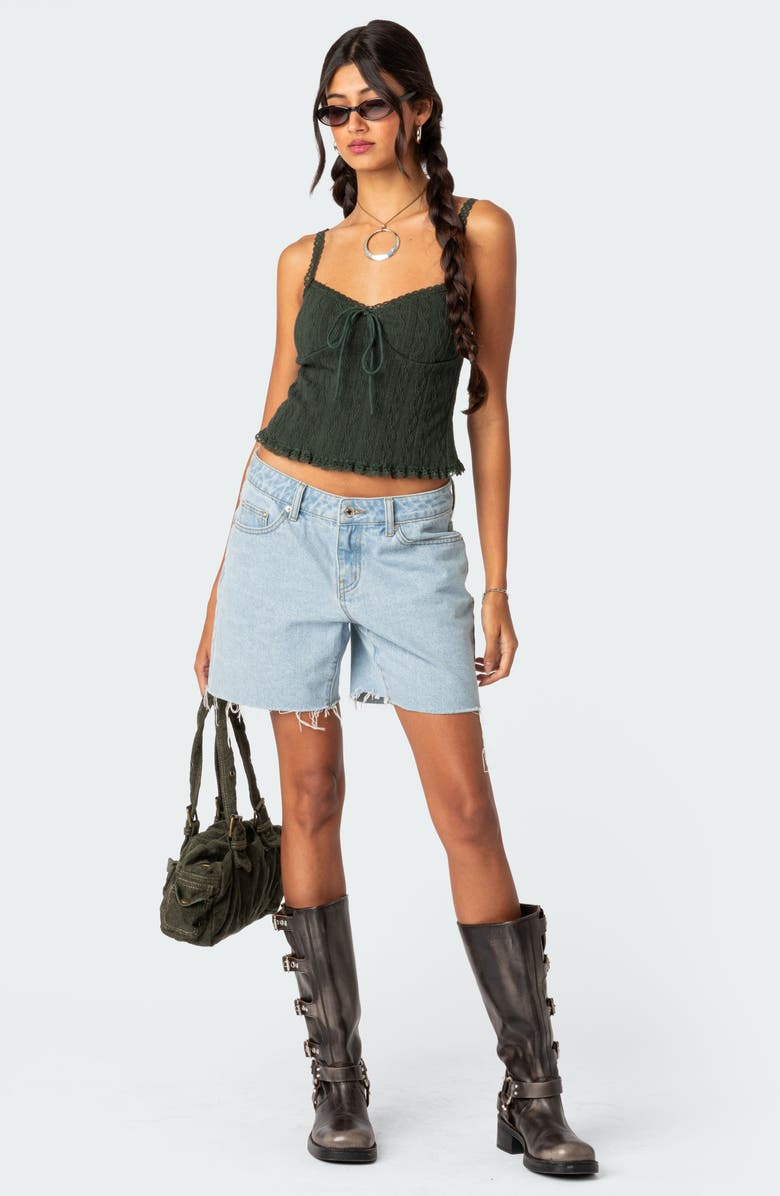 EDIKTED Lacey Knit Tank, Alternate, color, Olive