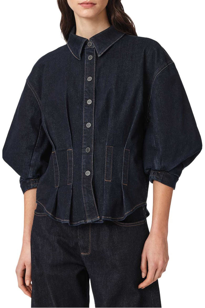 Nancy Denim Shirt, Main, color, RINSE WASH INDIGO