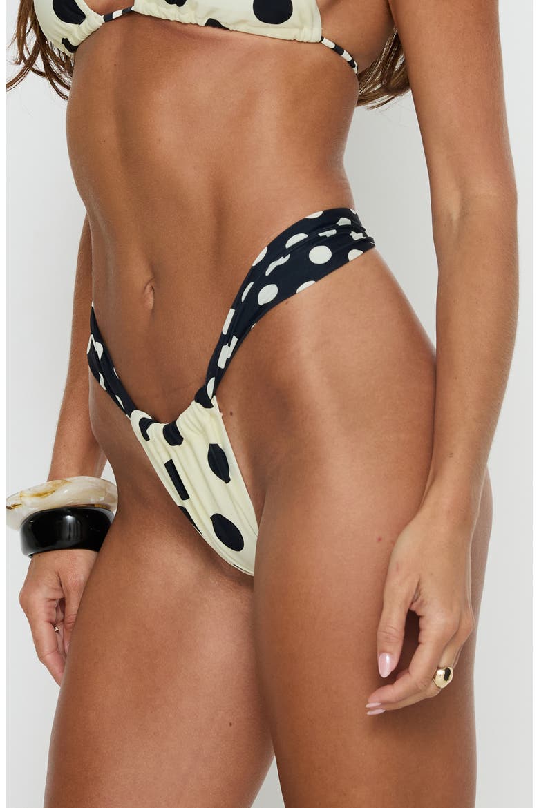 Jenner High Cut Bikini Bottoms, Alternate, color, CREAM / POLKA DOT