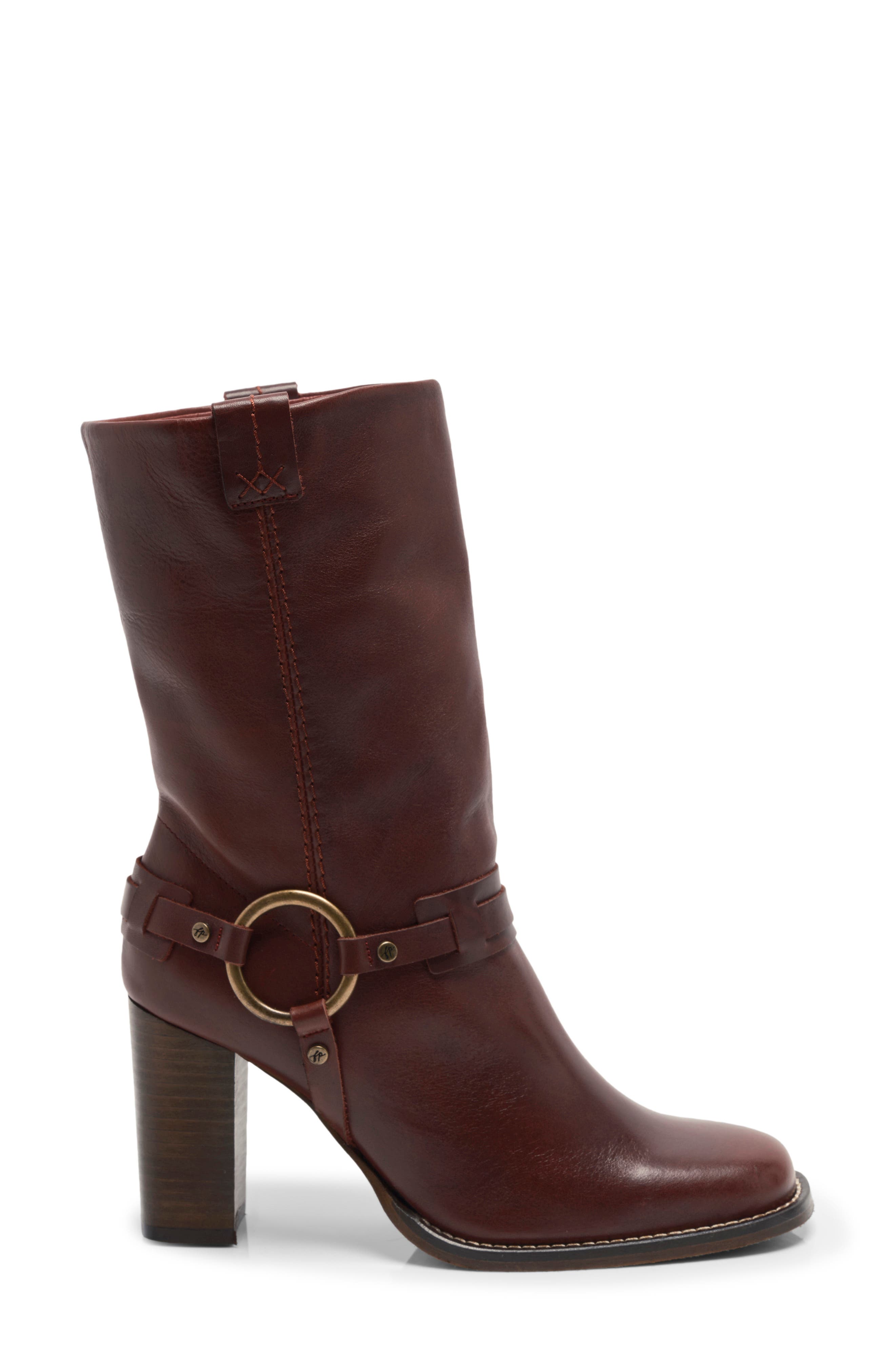 Free People Hayden Harness Bootie, Alternate, color, Cabernet Leather