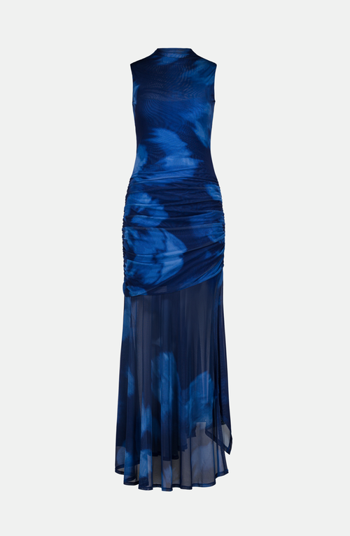 SAEMDI Mara Mesh Dress in Blue Floral at Nordstrom, Size Small