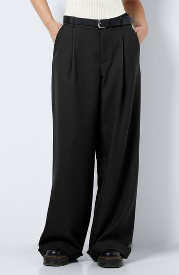 Noisy may Layton Pleated Cuffed Wide Leg Pants | Nordstrom