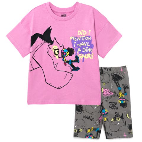 Moon Girl and Devil Dinosaur 2-Piece Tee and Bike Shorts Set