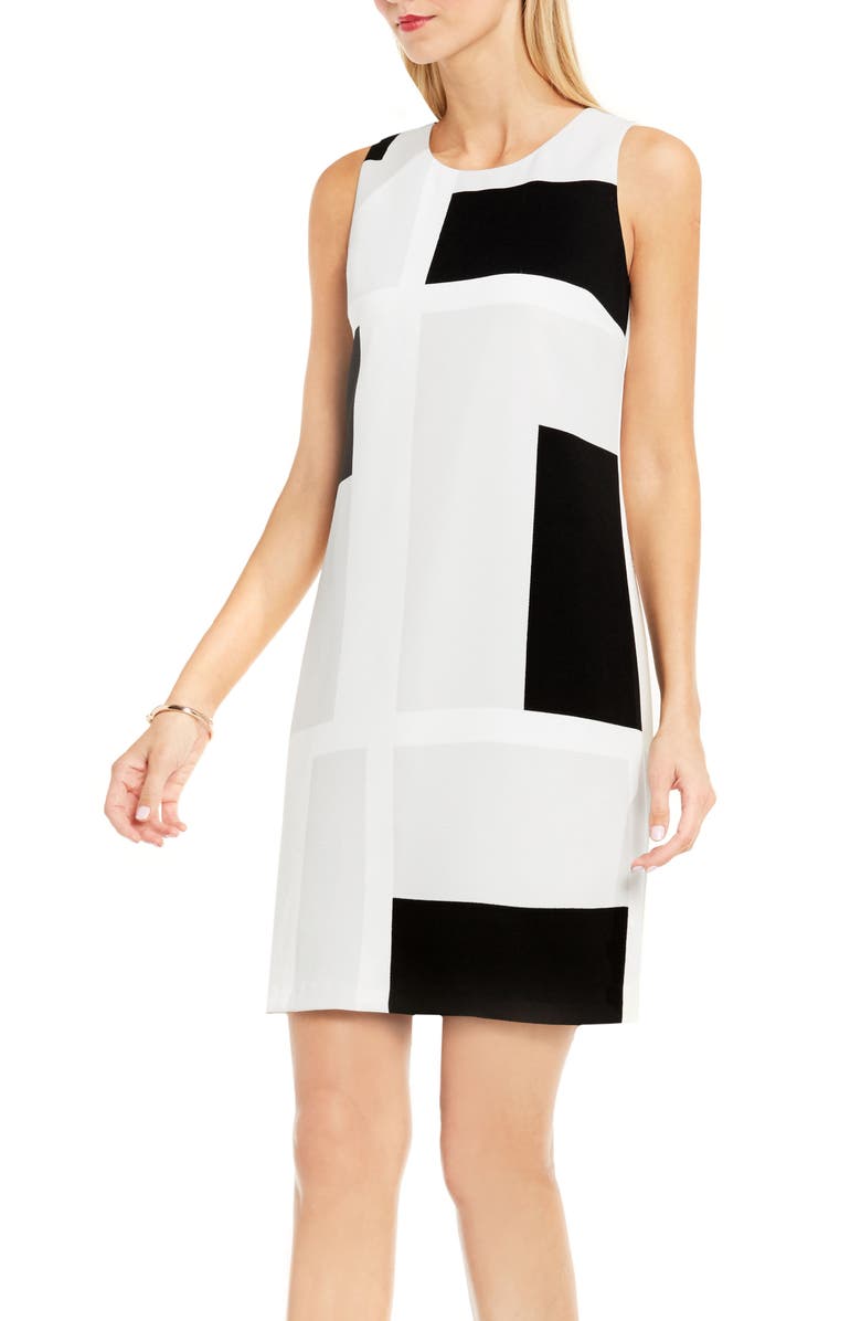 Vince Camuto Graphic Shift Dress, Main, color, 