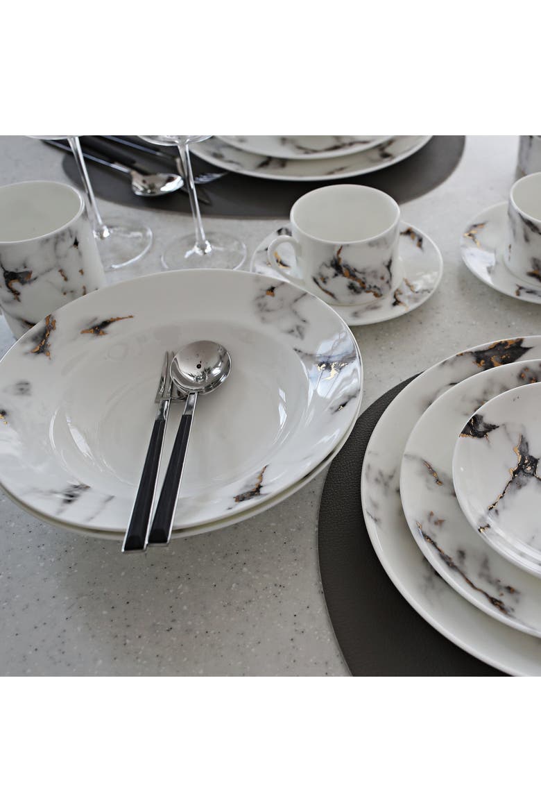 Marble Venice Fog Soup Bowl, Alternate, color, White