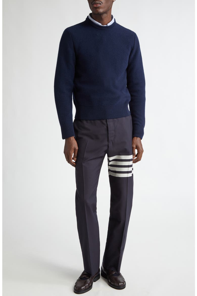 Washed Wool Piqué Sweater, Alternate, color, NAVY