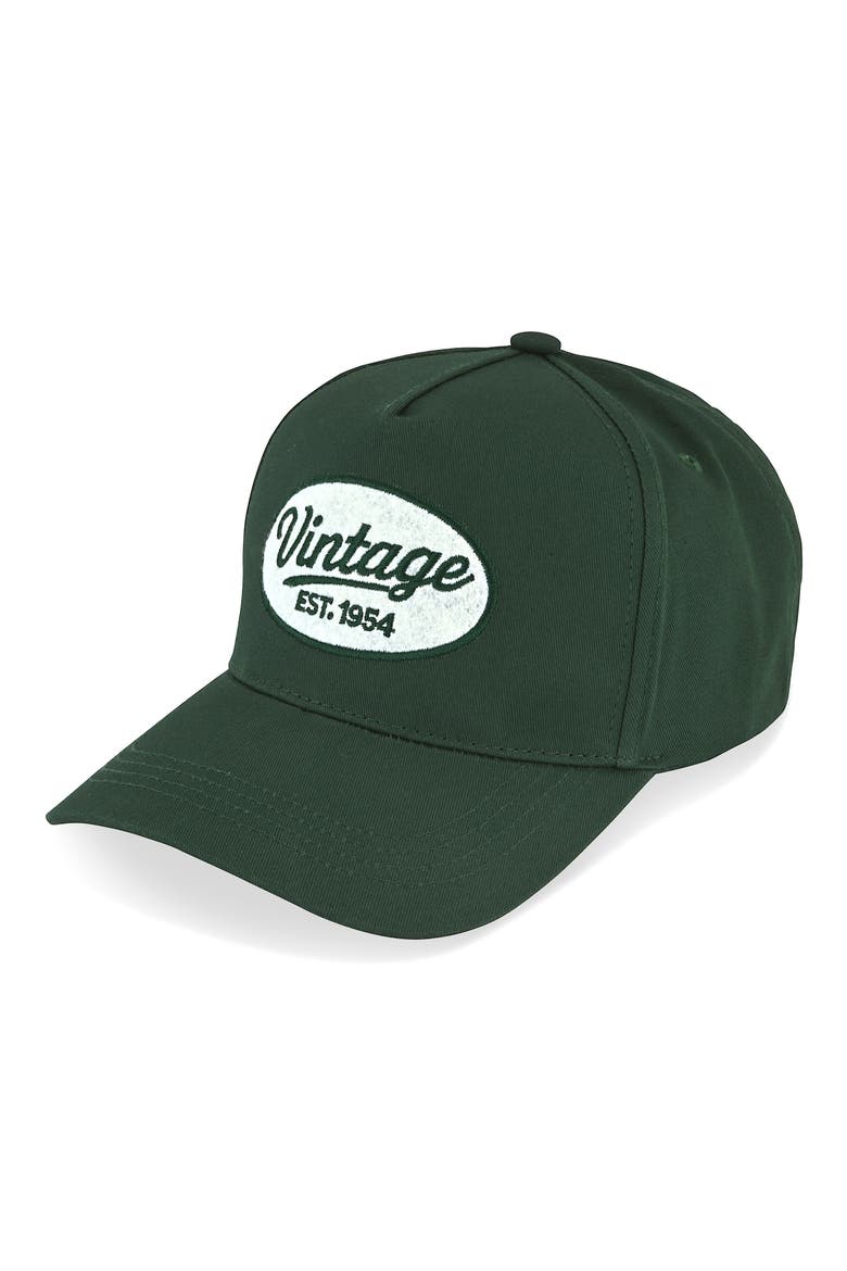Vintage Embroidered Patch Baseball Cap, Alternate, color, GREEN/ WHITE